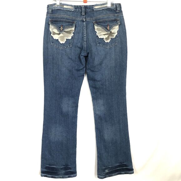 L2 Jeanswear Women's Bootcut Skinny Jeans Size 9 Medium Wash Embroidered Hippie - Picture 2 of 10